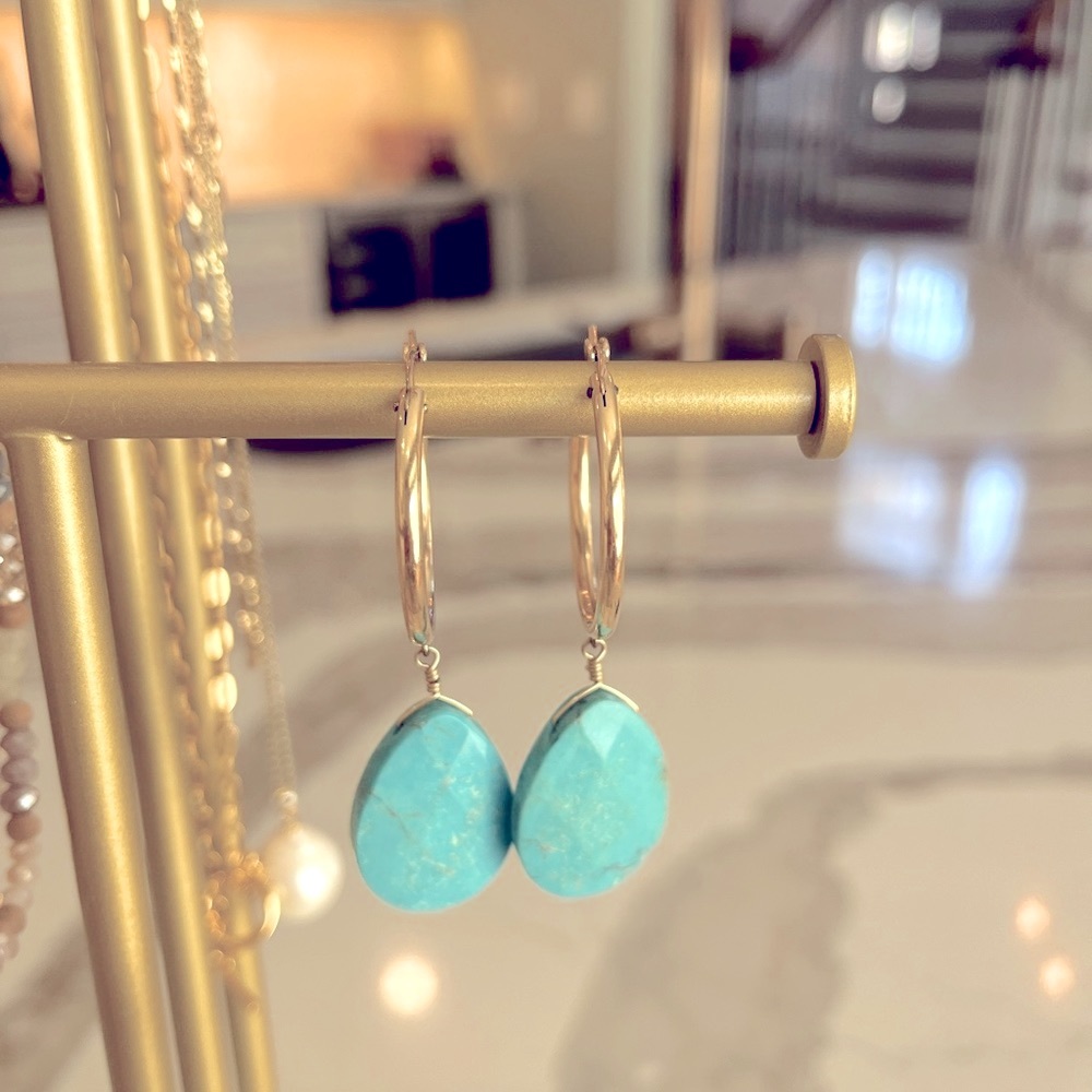 Turquoise and Gold Earrings